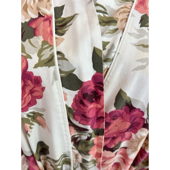 CHRISTIAN DIOR Robe Women's Size L Pink Roses VTG Made In USA for Neiman-Marcus - Picture 10 of 16
